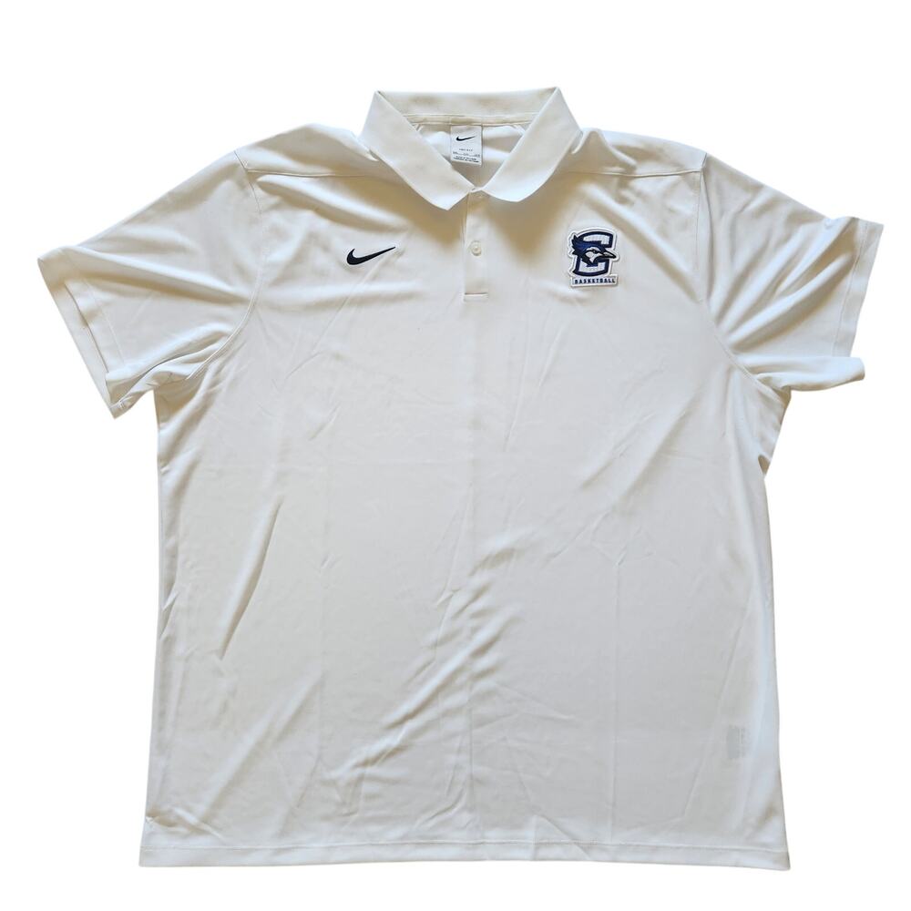 Nike Dri-Fit Creighton Blue Jays White Athletic Polo Basketball Shirt SZ XXL